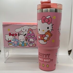 Hello Kitty Pink Tumbler with Cute Characters